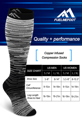 FMF Grey Gradient  Compression Socks(20-30mmHg)