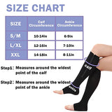 Fuelmefoot 2 Pairs Nude Zipper Compression Socks Open-Toed Zip Up Support Stockings(20-30mmHg)