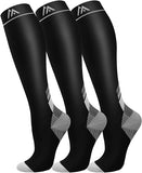 Fuelmefoot 3 Pairs Knee High Gradient Compression Socks (15-20mmHg)