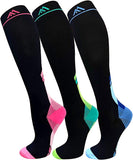 Fuelmefoot 3 Pairs Knee High Gradient Compression Socks (20-30mmHg)