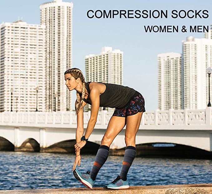 Fuelmefoot 3 Pairs Knee High Gradient Compression Socks (20-30mmHg)
