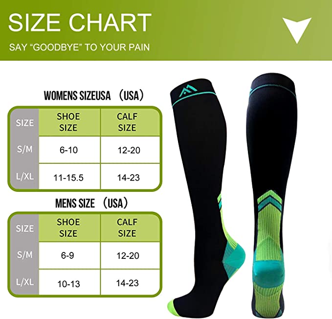 Fuelmefoot 3 Pairs Knee High Gradient Compression Socks (20-30mmHg)