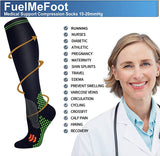 Fuelmefoot 3 Pairs Pattern Knee High Compression Socks (15-20mmHg)