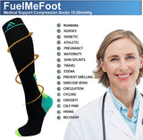 Fuelmefoot 3 Pairs Knee High Gradient Compression Socks (20-30mmHg)