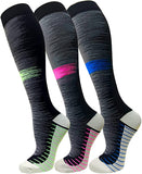 Fuelmefoot 3 Pairs Knee High Gradient Compression Socks (20-30mmHg)