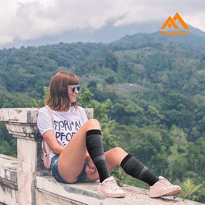 Fuelmefoot 3 Pairs Knee High Gradient Compression Socks (20-30mmHg)