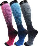 Fuelmefoot 3 Pairs Knee High Gradient Compression Socks (15-20mmHg)