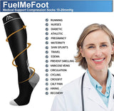 Fuelmefoot 3 Pairs Knee High Gradient Compression Socks (15-20mmHg)