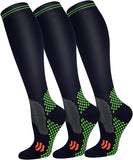 Fuelmefoot 3 Pairs Pattern Knee High Compression Socks (15-20mmHg)