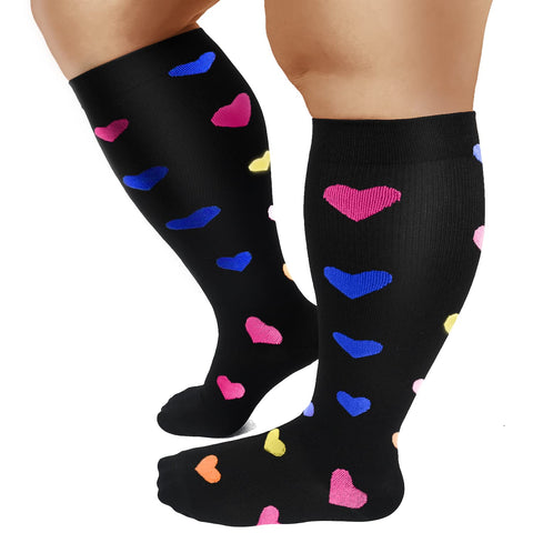 FMF Cute Big Calf Compression Socks for Man and Woman (20-30 mmHG)