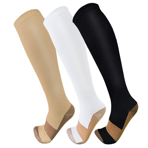Fuelmefoot 3 Pairs Knee High Compression Socks Women & Men (15-20mmHg)