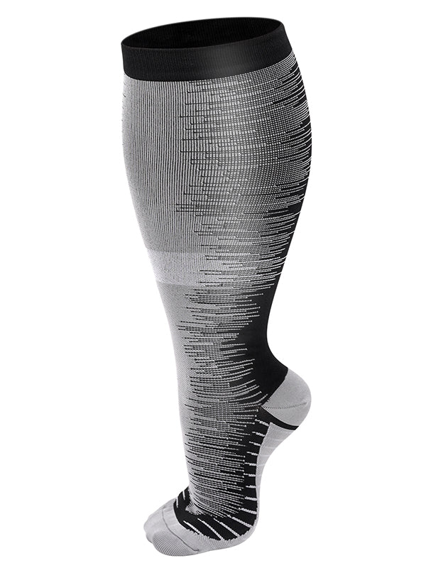 FMF Grey Big Calf Compression Socks for Man and Woman (20-30 mmHG）