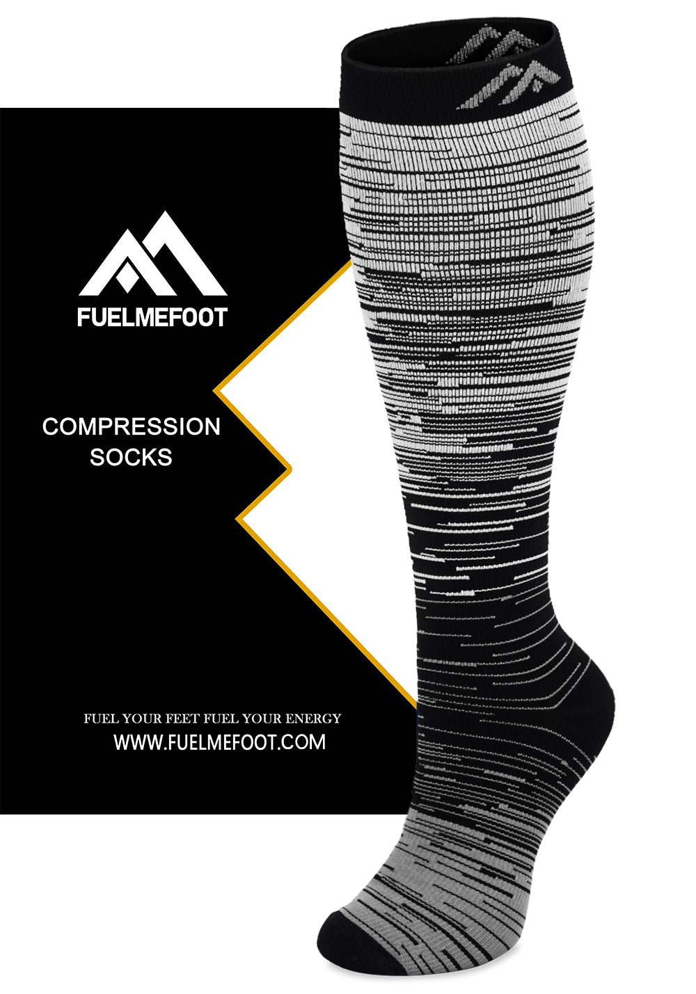 FMF Grey Gradient  Compression Socks（20-30mmHg）