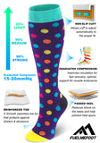 FMF color polka dot compression stockings (20-30mmHg)