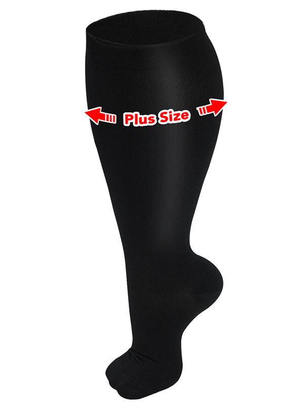 FMF Black Big Calf Compression Socks for Man and Woman (15-20 mmHG)
