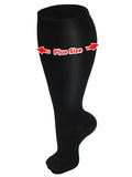 FMF Black Big Calf Compression Socks for Man and Woman (15-20 mmHG)