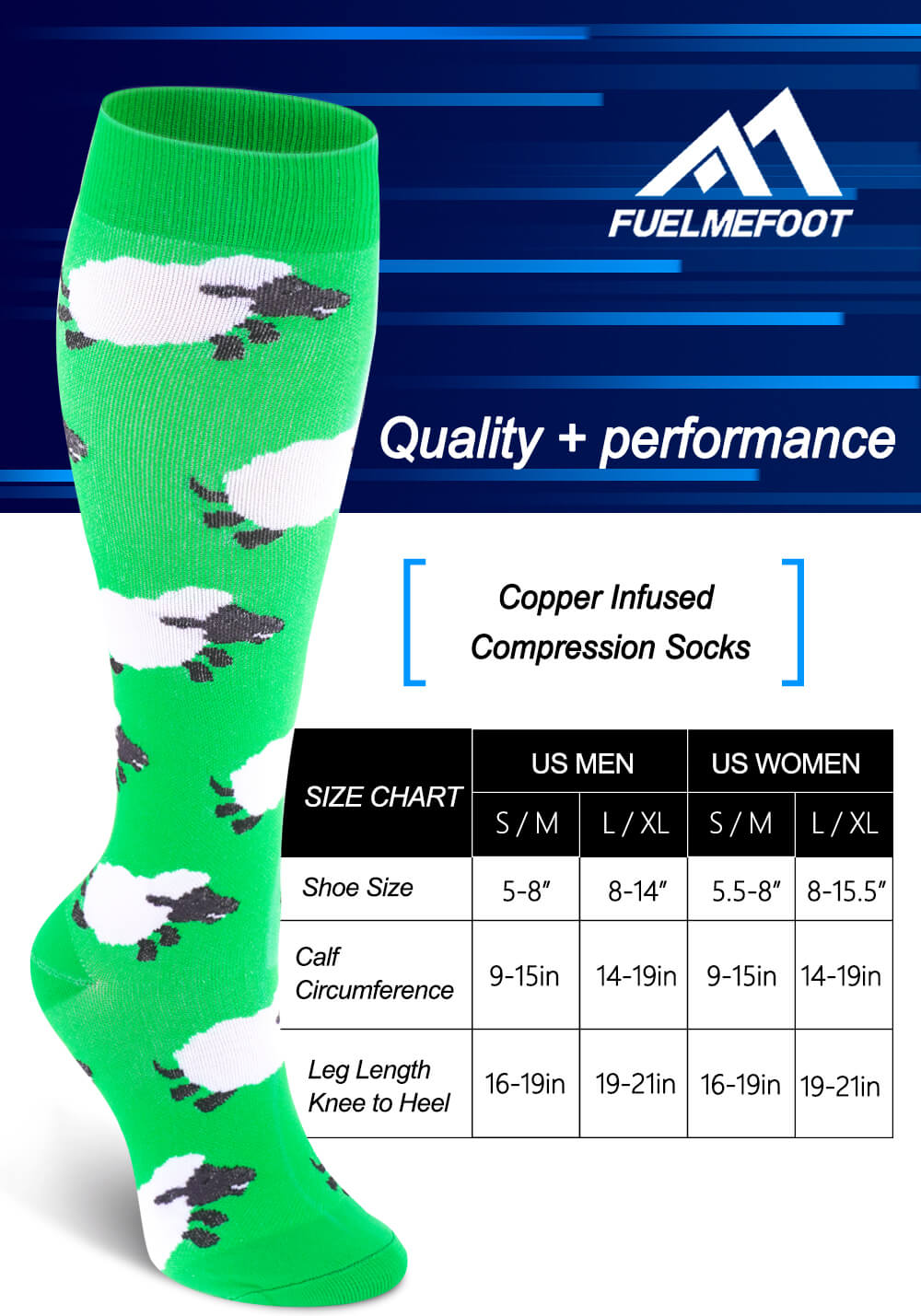 FMF Cute Goat Compression Socks (20-30mmHg)