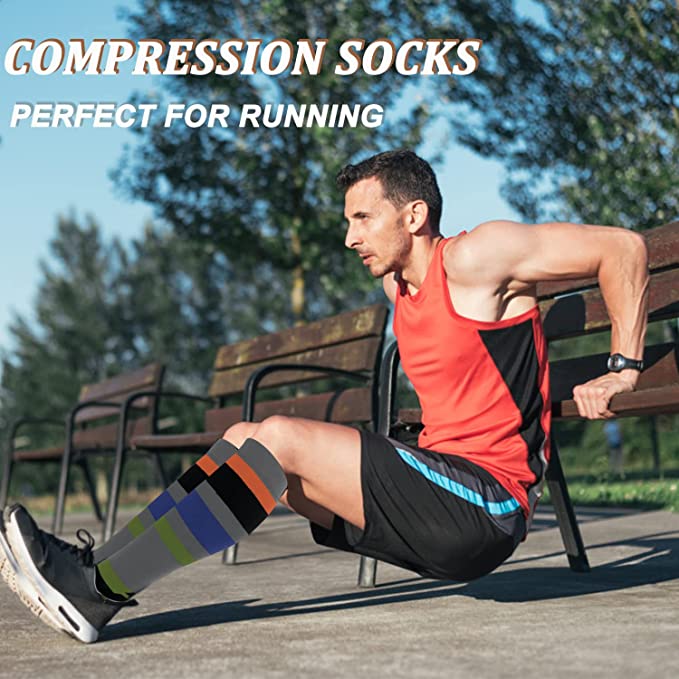 Fuelmefoot 3 Pairs Cool Knee High Compression Socks (15-20mmHg)