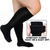 FMF Black Big Calf Compression Socks for Man and Woman (15-20 mmHG)