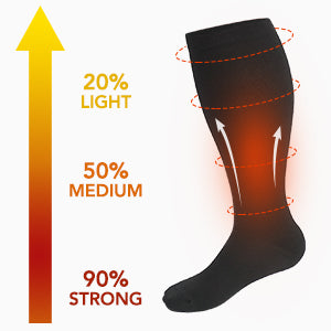 FMF Black Big Calf Compression Socks for Man and Woman (15-20 mmHG)