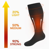 FMF Black Big Calf Compression Socks for Man and Woman (15-20 mmHG)
