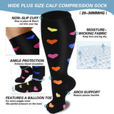 FMF Cute Big Calf Compression Socks for Man and Woman (20-30 mmHG）