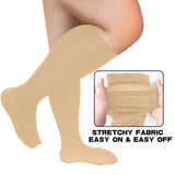 FMF Nude Big Calf Compression Socks for Man and Woman (15-20 mmHG）